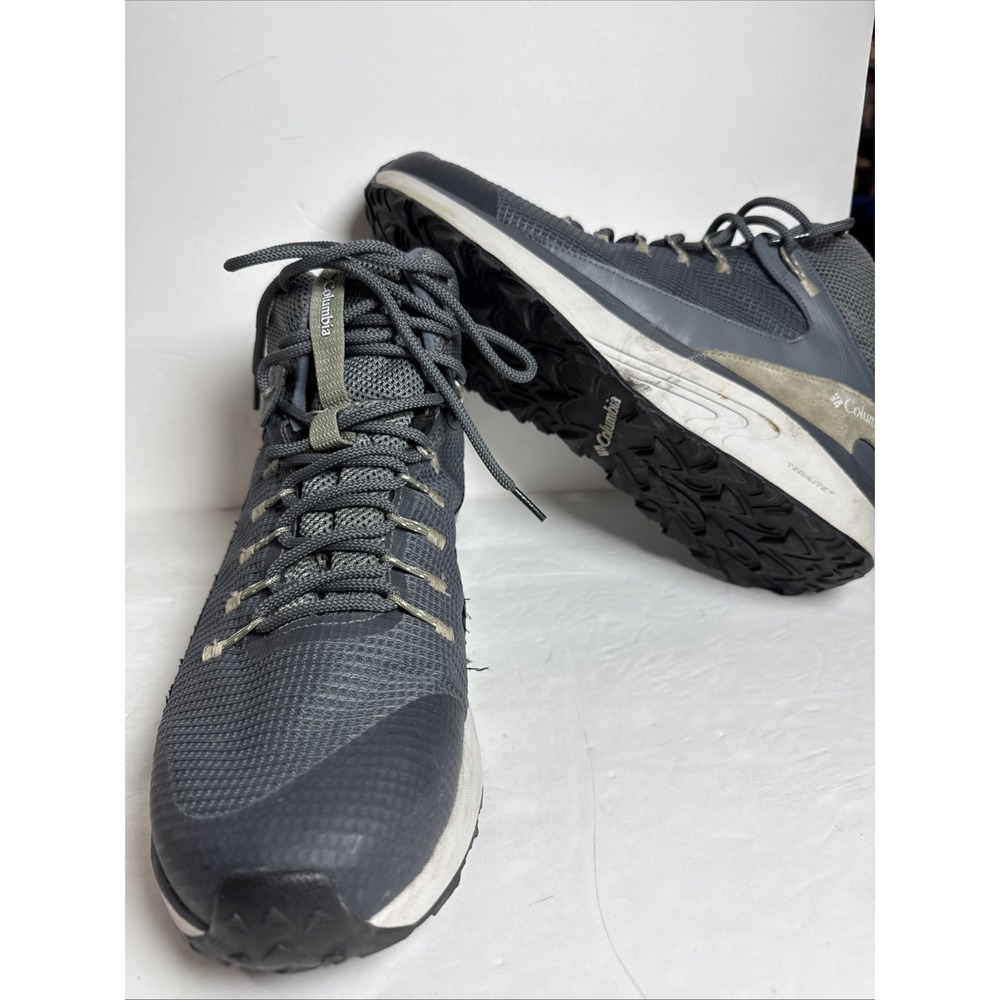 Columbia men's tech‎ light blue gray hiking Shoe Boot Waterproof Size 14